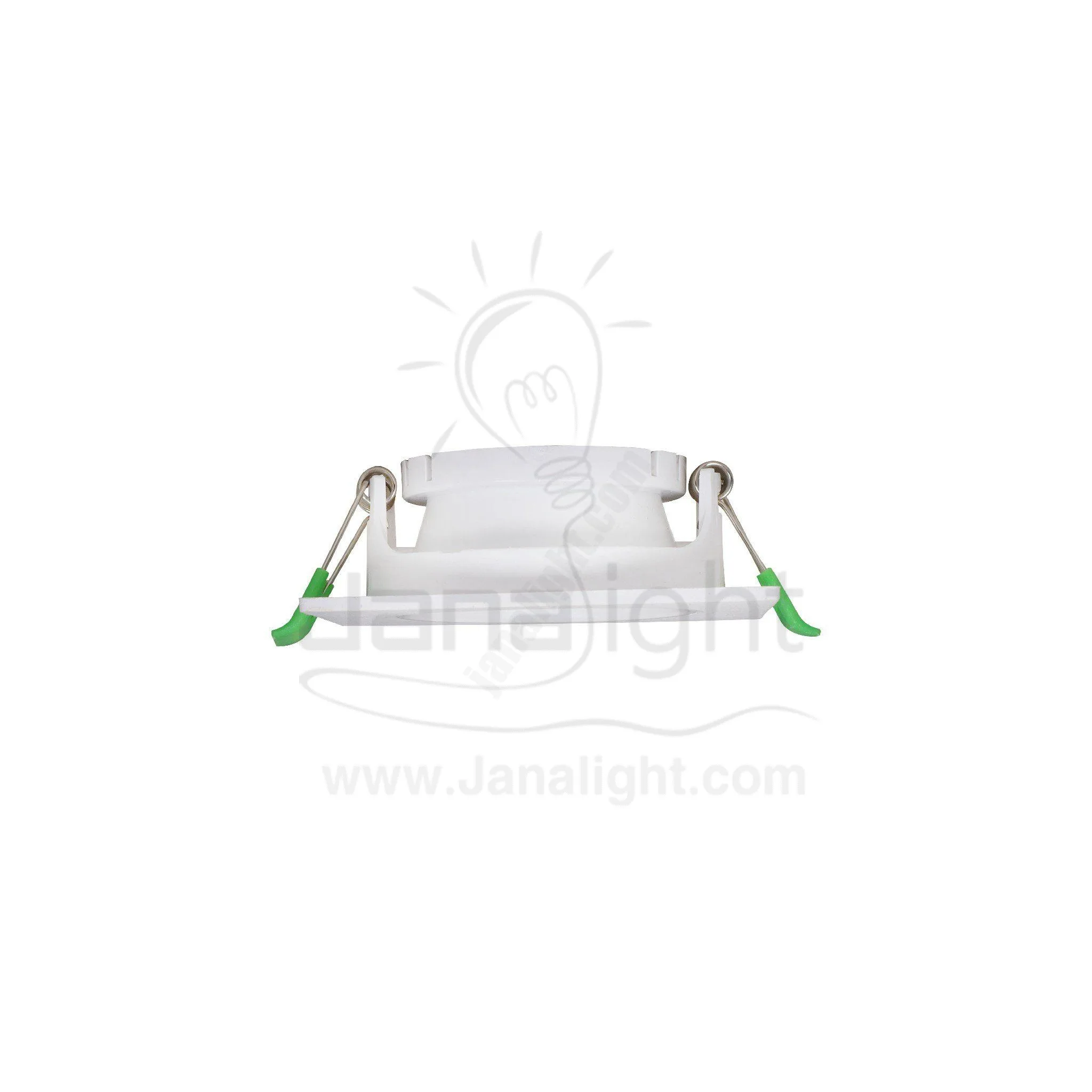 سبوت لايت فارغ متحرك مربع بلاستك ابيض جنى لايت Jn404 Single Square White Spotlight Frame